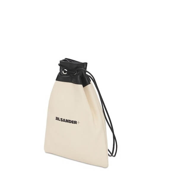 JIL SANDER+☆ロゴ ドローストリング キャンバス ポーチバッグ